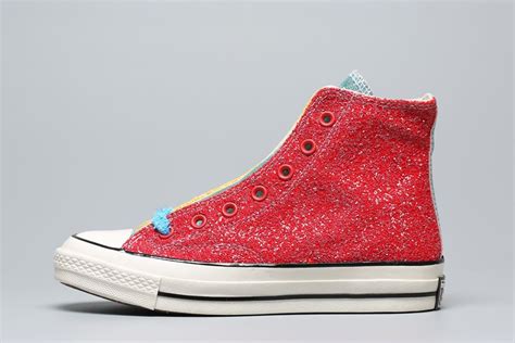 Sparkly Red Glitter Converse All Stars High Top Casual Shoes