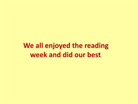 Reading Week Ppt