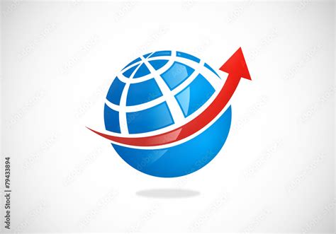 Globe World Arrow Business Vector Logo Stock Vector Adobe Stock