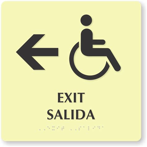 Bilingual Exit Signs Salida Signs