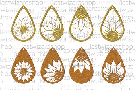 Sunflower Earrings Svg Boho Sunflower Graphic By Lastwizard Shop