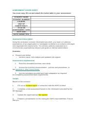 Assessment Docx Assessment Cover Sheet You Must Copy Fill Out And