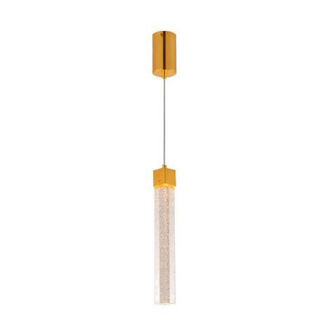 Pendente Dourado Cristal Led 5w 3000k Branco Quente 50cm Bivolt