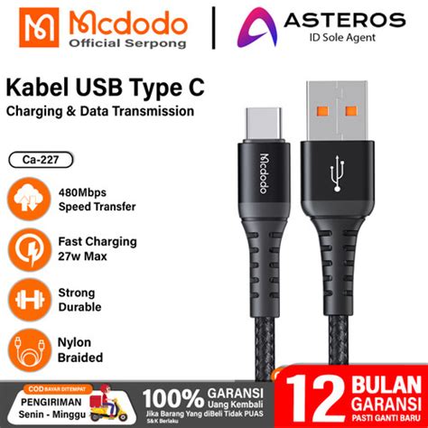 Jual MCDODO Kabel Data USB Type C Fast Charging Quick Charge Android