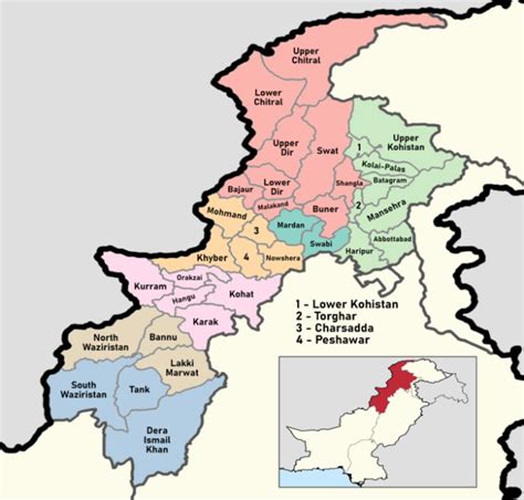 Map Of Selected Cities For Mughal Monuments Across Khyber Pakhtunkhwa