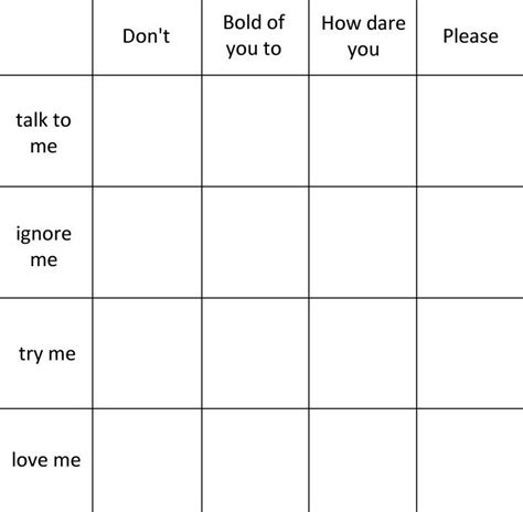 Don T Talk To Me Chart Artofit