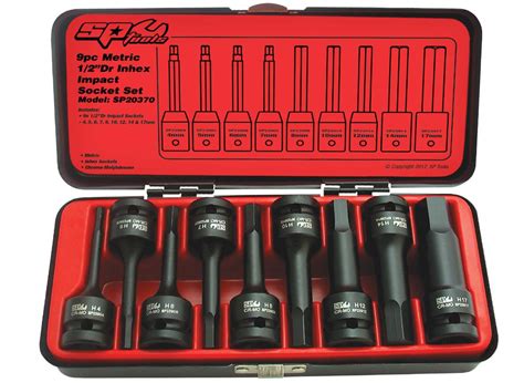 Sp Tools Socket Set Impact 1 2 Dr Inhex 9pc Metric Sparesbox