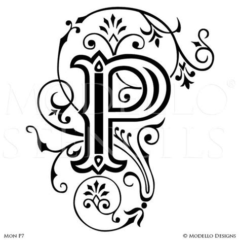 Monogram Wall Art - Custom Lettering Stencils from Modello Designs ...