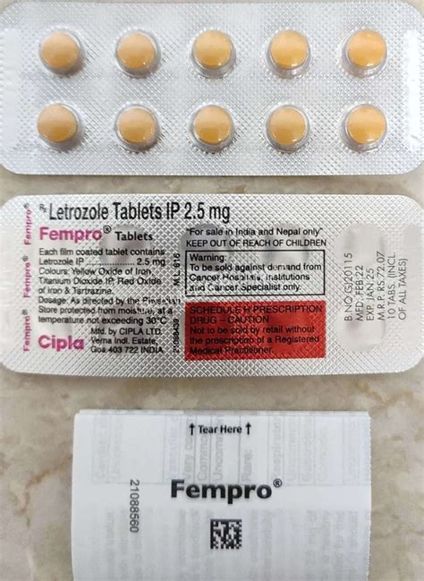 Fempro Mg Tabs Letrozole At Rs Stripe Femara In Mumbai Id