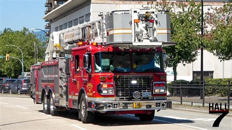 Burnaby Fire Department Engine 32 Ladder 3 Responding YouTube