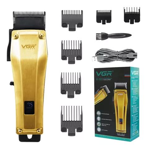 M Quina De Cortar Pelo Vgr V Metal Profesional Usb Color Dorado