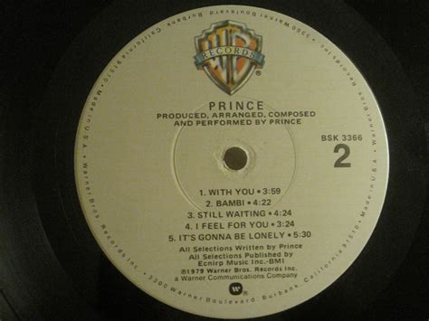 Prince St Lp Orig 79 Warner Bsk 3366 Rare Pop Synth Funk I Wanna Be