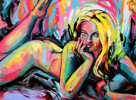 Abstract Nude Art Print By Aja Night Moves X Inch Canvas Etsy