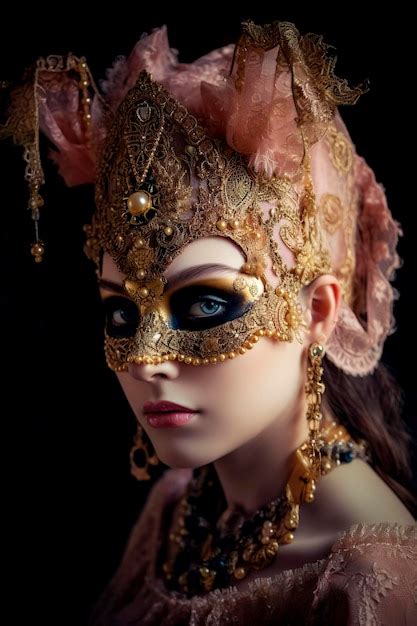 Premium Ai Image Ai Generated Woman In Venetian Carnival Masks