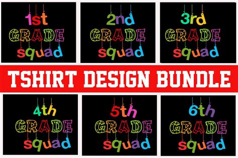 1st To 6th Grade Squad Design Bundle Graphic By Emuchy1999 · Creative