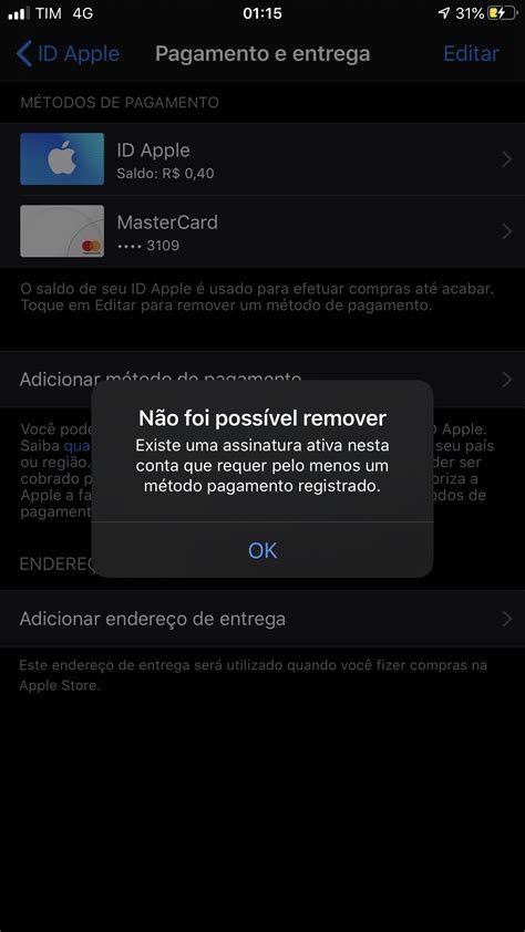 N O Consigo Remover O Cart O De Cred Comunidade Da Apple