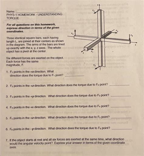 Solved Name Phys 1 Homework Understanding Torque For All