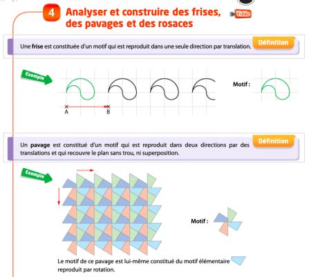 Mission Indigo 4e frises et pavages Mathématiques avec M Ovieve