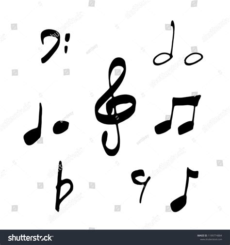 Hand Drawn Illustration Musical Notes Singing Stock Vector (Royalty ...