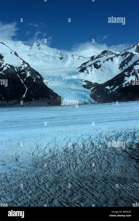 Vista A Través Del Glaciar Grey Al Campo De Hielo Patagónico Sur Parque Nacional Torres Del