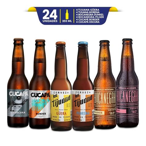 Mix Pack Cervezas Artesanales Mexicanas 24 Botellas De 355ml Envío gratis