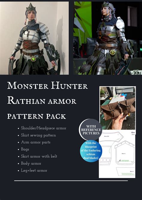 Rathian Armor Patterns Monster Hunter Inspired Cosplay - Etsy