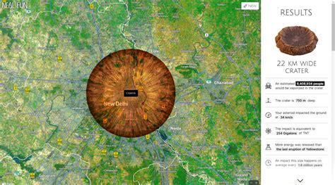This app lets you know what happens if an asteroid hits your city ...