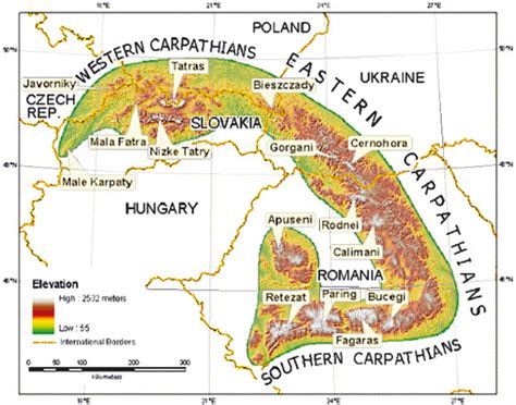 Gallery For Carpathian Mountains Map Europe