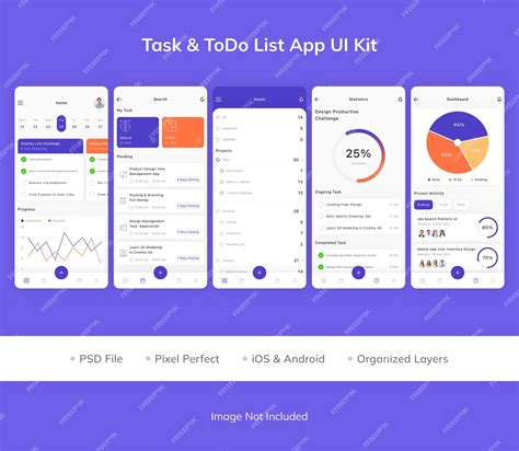 Premium Psd Task And Todo List App Ui Kit