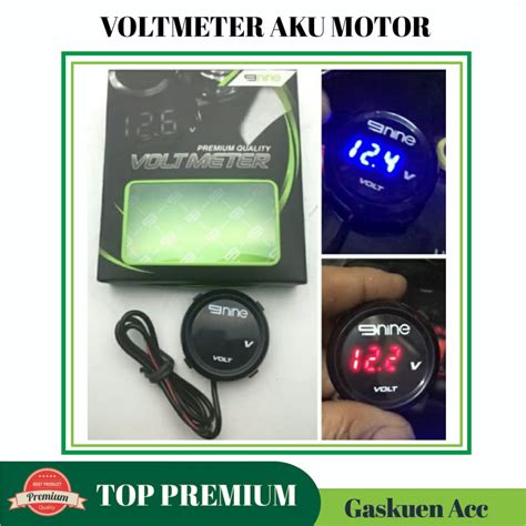 Voltmeter Bulat Alat Pengukur Aki Motor Original Premium Universal