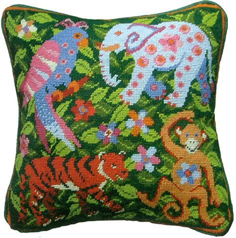 NeedlepointUS: Primavera Needlepoint Cushion Kit - Jungle Scene ...