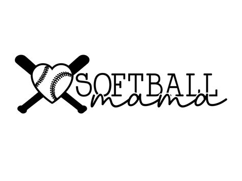 Softball Mama Svg Softball Heart Svg Softball Clipart Love Etsy