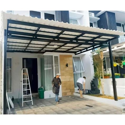 Jual Kanopi Carport Baja Ringan Atap Alderon RS Modern Minimalis