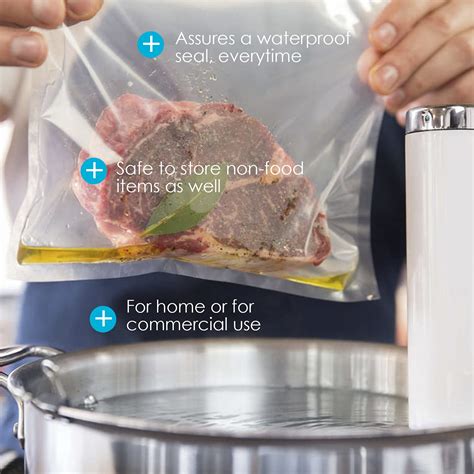 Houseables Vacuum Sealer Bags Sous Vide Rolls Two 2 Large 11 Inch