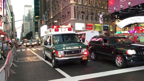 SENIOR CARE EMS AMBULANCE RESPONDING ON WEST 42ND STREET IN TIMES