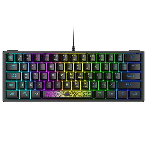 Buy K61 RGB Wired Keyboard 60 Percent 62 Keys Ergonomic Gaming Keyboard ...