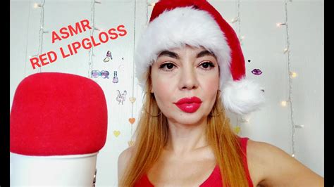 Asmr Santa Red Lipgloss 💄🎅 Application Kissing You 👄 Mouth Sounds 💋