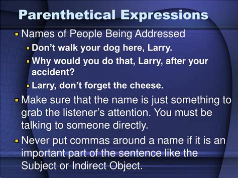 Ppt Commas That Set Off Parenthetical Expressions Powerpoint