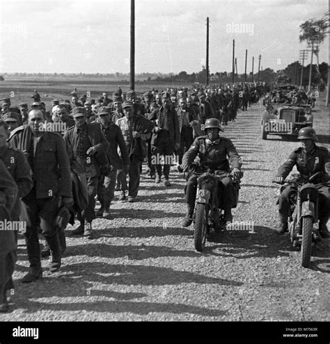 1939 Ww2 Polish Prisoners Of War Escorted By German Soldiers Near Lviv