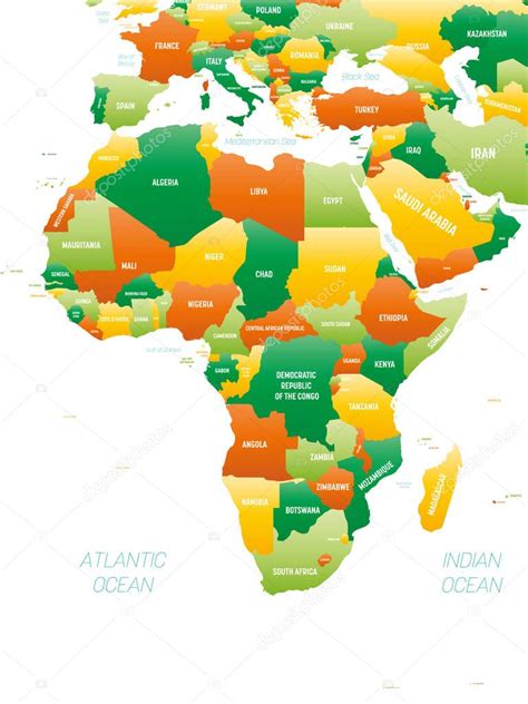 Frica Mapa Pol Tico Detallado Del Continente Africano Con Nombres De