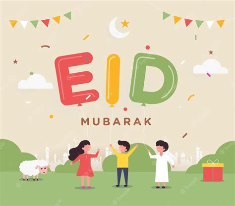 Premium Vector Eid Mubarak Islamic Greeting Card In Arabic