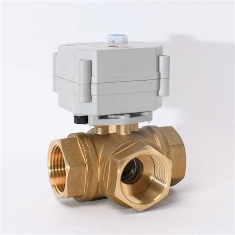 3 Ways Horizontal 1′′ Dn25 Motorized Control Brass Ball Valve China Motorized Valve And