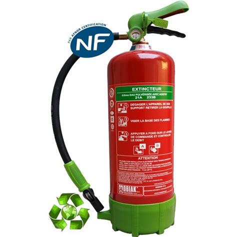 Extincteur 6 litres spécial LITHIUM Norme CE avec support de fixation