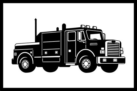 emergency fire truck silhouette graphic  fijulanam creative fabrica