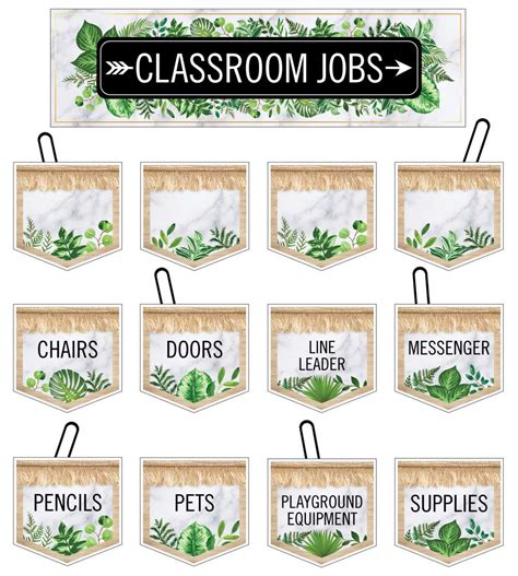 Simply Boho Classroom Jobs Mini Bulletin Board Set