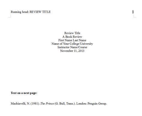 Article Review Template Apa