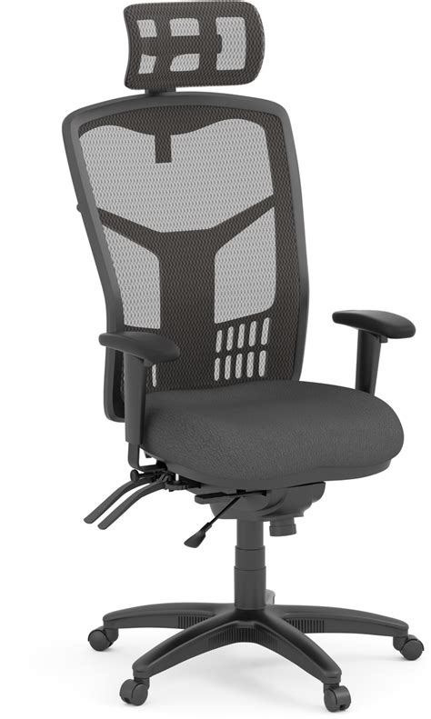 CoolMesh Executive High Back Chair - Black Fabric with Headrest