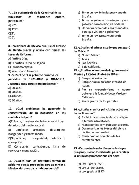 EXAMEN DIAGNOSTICO SEXTO GRADO Pdf