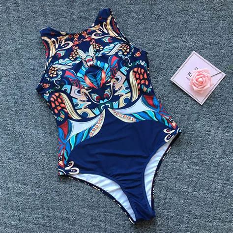 2019 Swimsuit One Piece Swimwear Women Fused Monokini Sexy Bathers