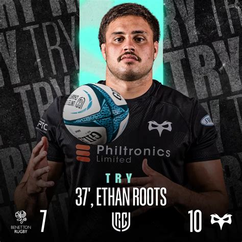 37' Ethan Roots with the break to score the Ospreys second try! | By ...